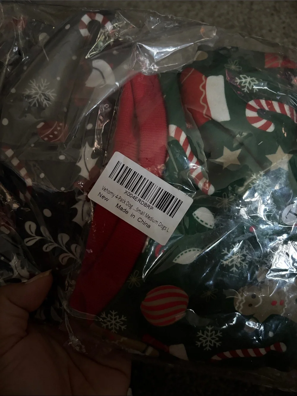 Dog 4 pack pajama Festive Christmas Holiday Pet Pajamas - Red, Green, White